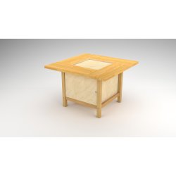 Teknikbnk 120 x 120 cm - med skab